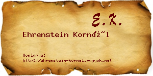 Ehrenstein Kornél névjegykártya